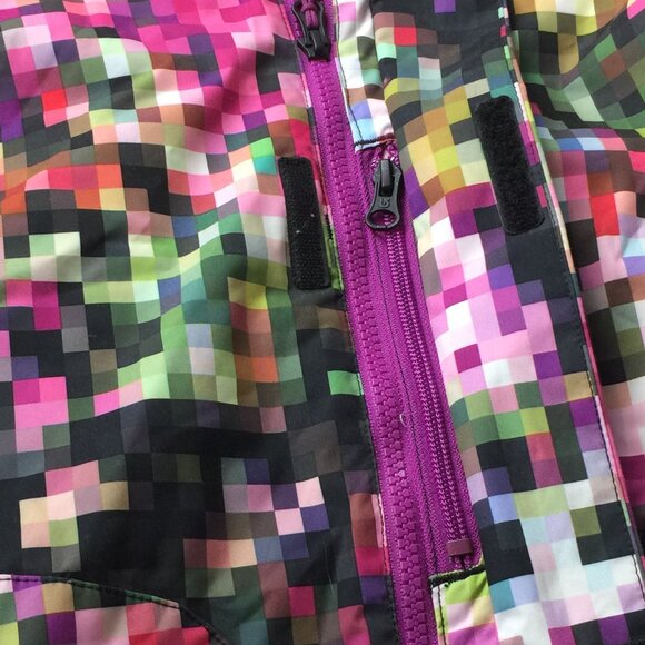 Burton Jacket Womens S Pink Dryride Pixel Geometric Snowboard Ski Parka Coat Zip - Picture 2 of 15